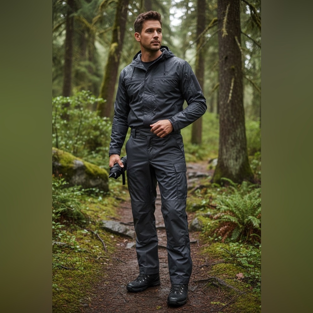 5.11 Tactical Men's Hooded Rain Shell Jacket - Black